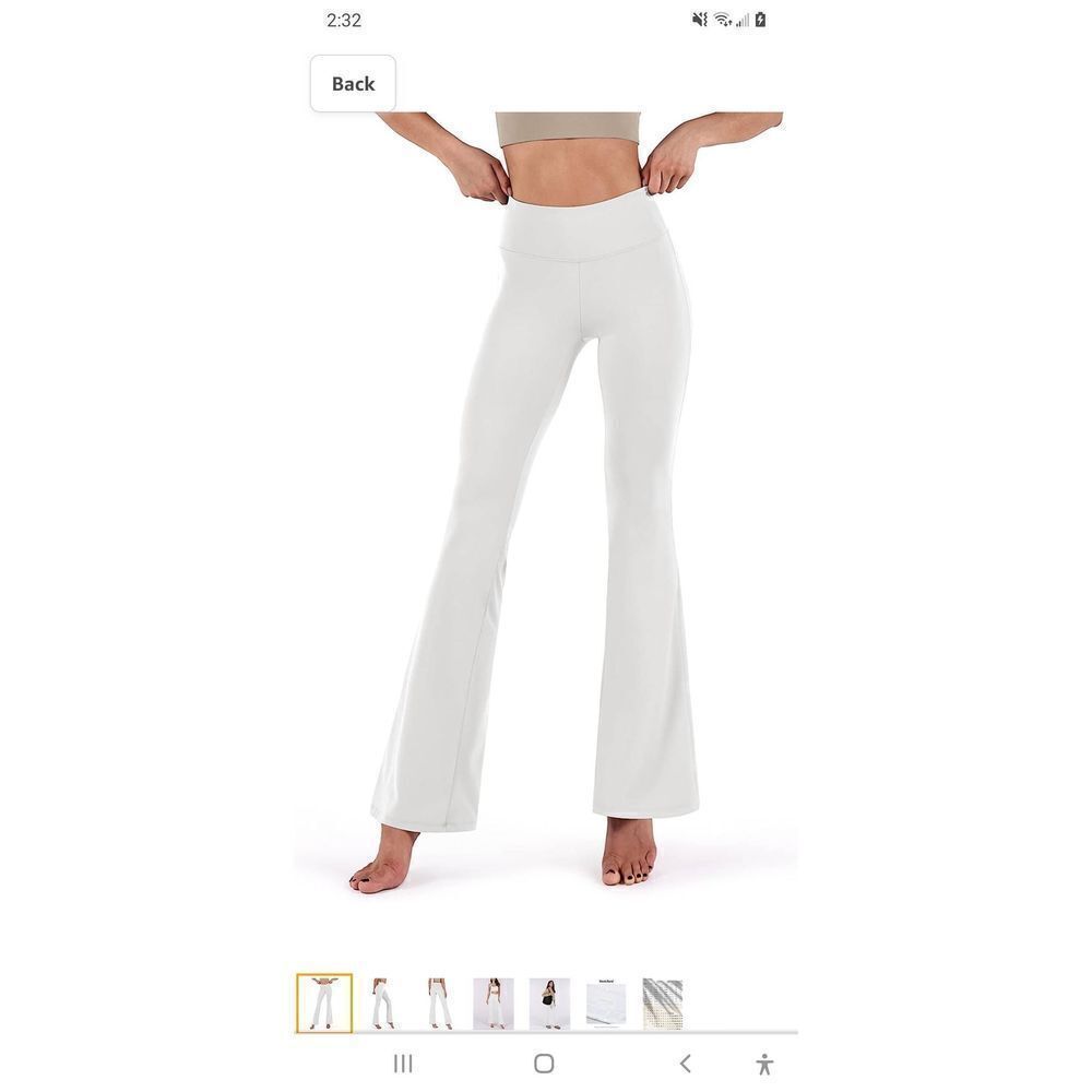 New Medium Ododos Boot Cut White Yoga Gym Workout Casual.Pants Tummy Control NWT